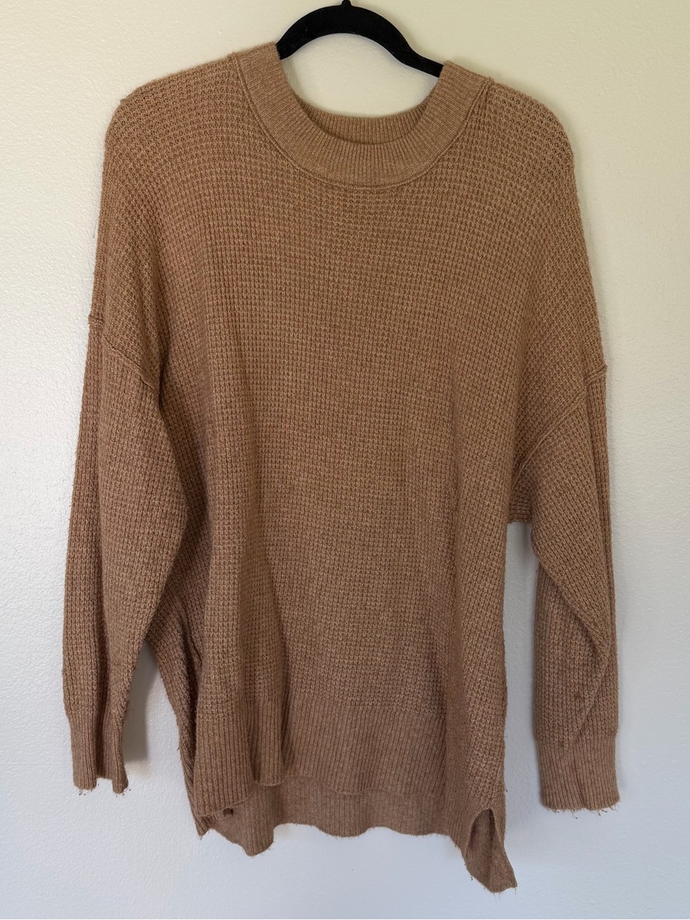 Aerie Tan Waffle Knit Sweater